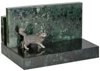 Символ года 2023 Кот из серебра Визитница мраморная.