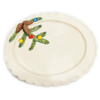 Блюдо овальное новогоднее Annaluma серия Pinecone. 52869. Керамика. Ручная работа. Италия. Длина 45 см
