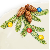 Блюдо овальное новогоднее Annaluma серия Pinecone. 52871. Керамика. Ручная работа. Италия. Длина 40 см - вид 1 миниатюра