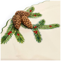 Блюдо овальное новогоднее Annaluma серия Pinecone. 52805. Керамика. Ручная работа. Италия. Длина 45 см - вид 1 миниатюра