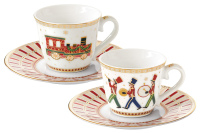 Кофейный набор Полярный экспресс на 2 персоны. 80 мл. Фарфор. Подарочная упаковка Easy Life