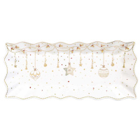 Блюдо прямоугольное новогоднее Christmas lights Easy Life, 40х18 см. Фарфор. Подарочная упаковка