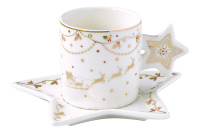 Чайная пара фарфоровая Christmas Lights Easy Life, 200 мл Подарочная упаковка