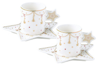Кофейный набор Christmas Lights на 2 персоны. 80 мл. Фарфор. Подарочная упаковка Easy Life