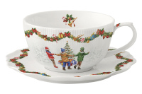 Чайная пара новогодняя Round Dance Хоровод. Easy Life. Фарфоровая. 250 мл. Подарочная упаковка