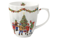 Кружка новогодняя Round Dance Хоровод. Easy Life. Фарфоровая. 370 мл. Подарочная упаковка