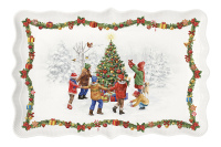 Блюдо прямоугольное новогоднее Easy Life Round Dance Хоровод, 35х23,5 см. Фарфор. Подарочная упаковка