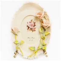 Фоторамка овальная настольная Чайные розы. Высота 24 см. Полистоун - вид 3 миниатюра