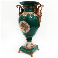 Ваза Лебеди. Фарфор и бронза. Декор Замок Балморал-2. Ручная работа. Высота 43,5 см - вид 1 миниатюра