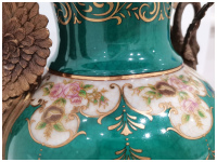 Ваза Лебеди. Фарфор и бронза. Декор Замок Балморал-2. Ручная работа. Высота 43,5 см - вид 5 миниатюра