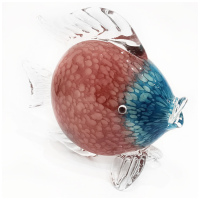 Морская рыбка Оранда пурпурная. Стеклянная фигурка в стиле Мурано. Длина 20 см - вид 1 миниатюра