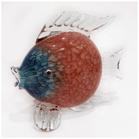 Морская рыбка Оранда пурпурная. Стеклянная фигурка в стиле Мурано. Длина 20 см - вид 6 миниатюра