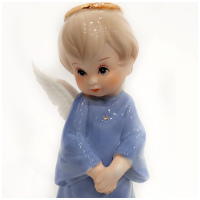 Фигурка декоративная Ангел Знаний. Фарфор. Страза. Золочение Высота 19 см - вид 7 миниатюра