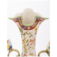 Ваза Заря. Фарфор и бронза. Коллекция Изобилие. Ручная работа. Высота 31 см - вид 3 миниатюра