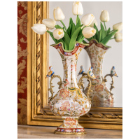 Ваза Заря. Фарфор и бронза. Коллекция Изобилие. Ручная работа. Высота 31 см - вид 5 миниатюра