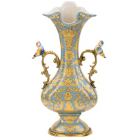 Ваза Заря. Фарфор и бронза. Коллекция Небесные гирлянды. Ручная работа. Высота 31 см