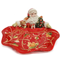 Блюдо Дед мороз с подарками. Серия Bountiful holiday. Новогодняя посуда. Fitz and Floyd. Длина 35 см