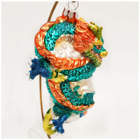 Елочное украшение "Небесный Дракон" Символ года 2024. Holiday Classics. Высота 15 см. - вид 1 миниатюра