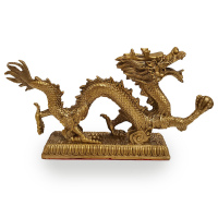 Статуэтка Дракон с жемчужиной. Бронза. Символ 2024 года. Длина 32 см