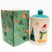 Банка для конфет и печенья Сладкий новый год, 810 мл. Dinastiya. Высота 19 см - вид 8 миниатюра