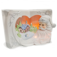 Снежная Книга Деда Мороза. Музыкальная с подсветкой фигурка. Керамика. Длина 22 см. Cosmos