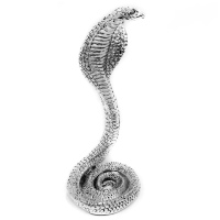 Статуэтка Змея Символ года 2025. Посеребрённая фигурка. Италия. Высота 35,5 см