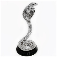 Статуэтка Змея Символ года 2025. Посеребрённая фигурка. Италия. Высота 37 см