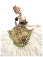 Статуэтка Дама на балу. Музыкальная. Кружевной фарфор. Высота 22 см. Cosmos Gifts - вид 5 миниатюра