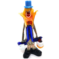 Статуэтка Клоун с бутылкой. Муранское стекло. Vetreria Murano Design. Италия. Высота 20.5 см