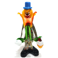 Статуэтка Клоун с бутылкой. Муранское стекло. Vetreria Murano Design. Италия. Высота 20.7 см