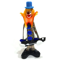 Статуэтка Клоун с гитарой. Муранское стекло. Vetreria Murano Design. Италия. Высота 20,5 см 2601-2025-2