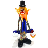 Статуэтка Клоун с бутылкой. Муранское стекло. Vetreria Murano Design. Италия. Высота 20.7 см 2601-2025-6