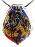 Кулон из муранского стекла Коллекция Fata Alessandra. Лист. Венеция. Италия 114-2025