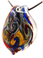 Кулон из муранского стекла Коллекция Fata Alessandra. Лист. Венеция. Италия 114-2025 - вид 2 миниатюра