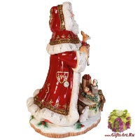 Дед мороз с лесными жителями и подарками. Серия Благоденствие. Керамика. Высота 50 см. Fitz and Floyd 49-520 - вид 2 миниатюра