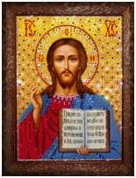 Икона со стразами Спаситель Спас Вседержитель Размер 48 X 38 см.