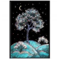 Картина из страз Сваровски SWAROVSKI Зимний сад в Рождественскую ночь 30х20 см