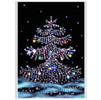 Картина из страз Сваровски SWAROVSKI  Новогодняя ёлочка 30х20 см