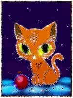 Картина из страз SWAROVSKI Сваровски Котёнок  20х15 см