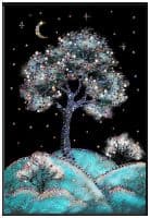 Картина из страз Сваровски Зимний сад в Рождественскую ночь 30х20 см