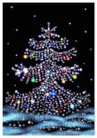 Картина из страз Сваровски Новогодняя ёлочка 30х20 см
