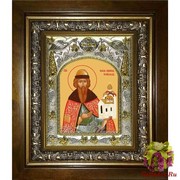 Икона освященная &quot;Всеволод Псковский во святом крещении Гавриил,благоверный князь&quot;, 14x18 см, в деревянном киоте 20x24 см, 20x24 см