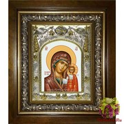 Икона освященная &quot;Казанская икона Божией Матери&quot;, 14x18 см, в деревянном киоте 20x24 см, 20x24 см