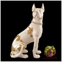 Верный друг скульптура белая с золотом и стразами. Высота 46 см. Ahura. Италия