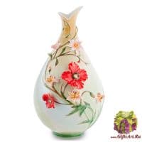 Ваза фарфоровая скульптурная Букет маков Высота 40 см. Подарочная упаковка
