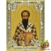 Икона освященная &quot;Василий Великий, архиепископ Кесарии Каппадокийской, святитель&quot;, 18x24 см со стразами, 18x24 см