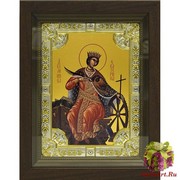 Икона освященная &quot;Екатерина великомученица&quot;, 18x24 см, со стразами, в деревянном киоте 24x30 см, 24x30 см