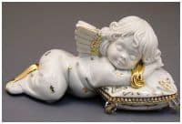 Ангел сновидений. Серия &quot;Dreams&quot;  Длина 14 см Фарфоровая скульптура. Фарфор с кристаллами Swarovski Сваровски. RG Porcellane