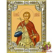 Икона освященная &quot;Димитрий Солунский великомученик (Дмитрий)&quot;, 18x24 см со стразами, 18x24 см