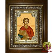 Икона освященная &quot;Димитрий Солунский великомученик (Дмитрий)&quot;, 18x24 см, со стразами, в деревянном киоте 24x30 см, 24x30 см